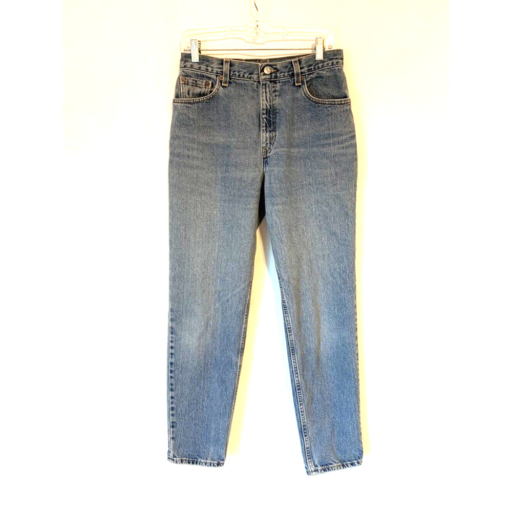 Vintage Womens Jeans 550 28 High Waist Juniors Blue Relaxed Fit Tapered Leg